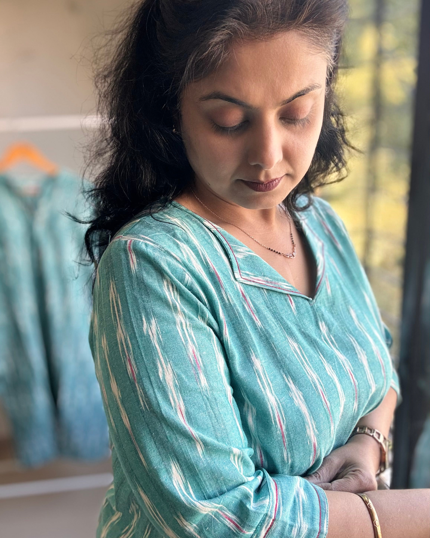 FIROZI IKKAT KURTI