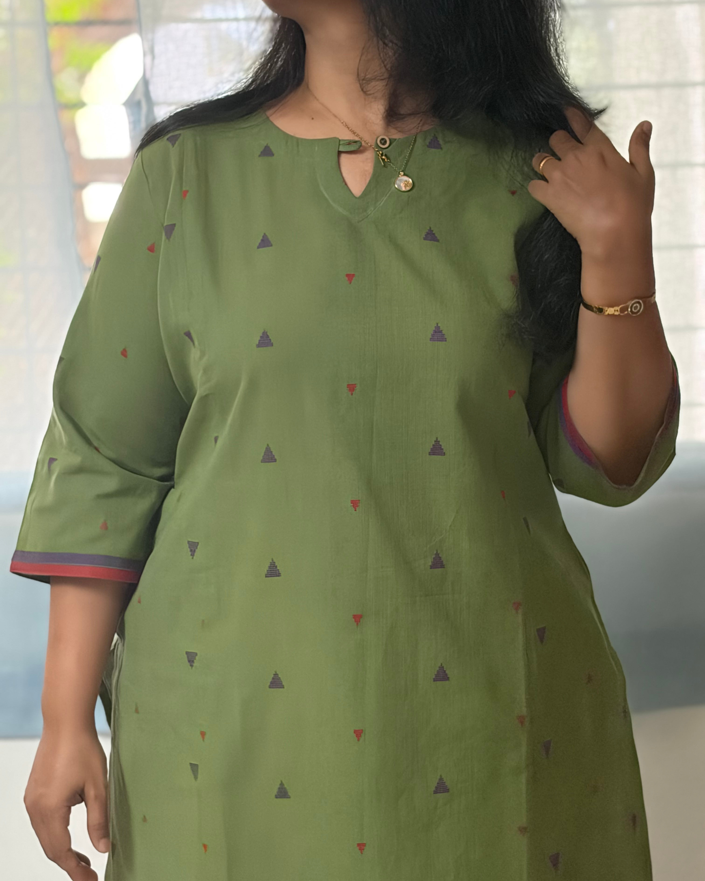 MINT GREEN SOUTH COTTON BUTTA KURTI
