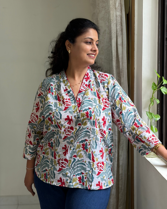 Overlap V-Neck Tunic