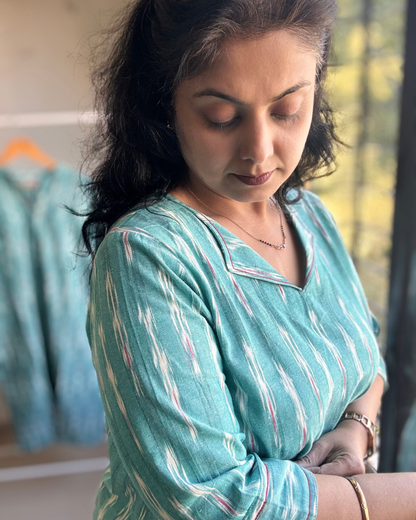 FIROZI IKKAT KURTI