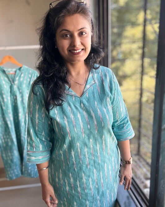 FIROZI IKKAT KURTI