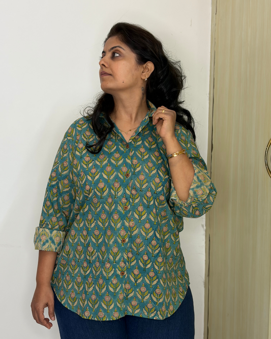 PEACOCK GREEN VINTAGE SHIRT
