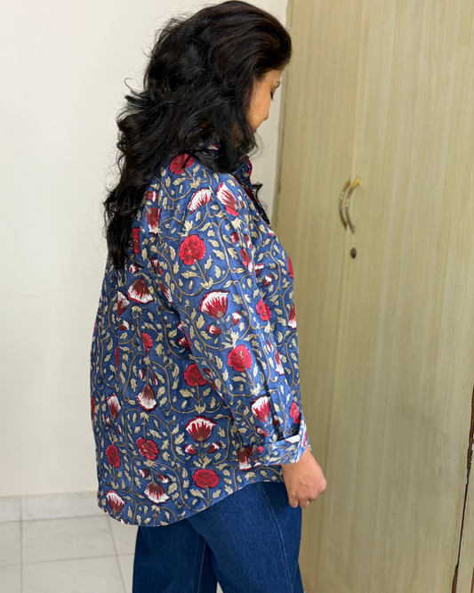 DENIM BLUE ROSE SHIRT