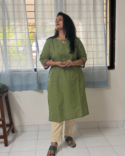 MINT GREEN SOUTH COTTON BUTTA KURTI