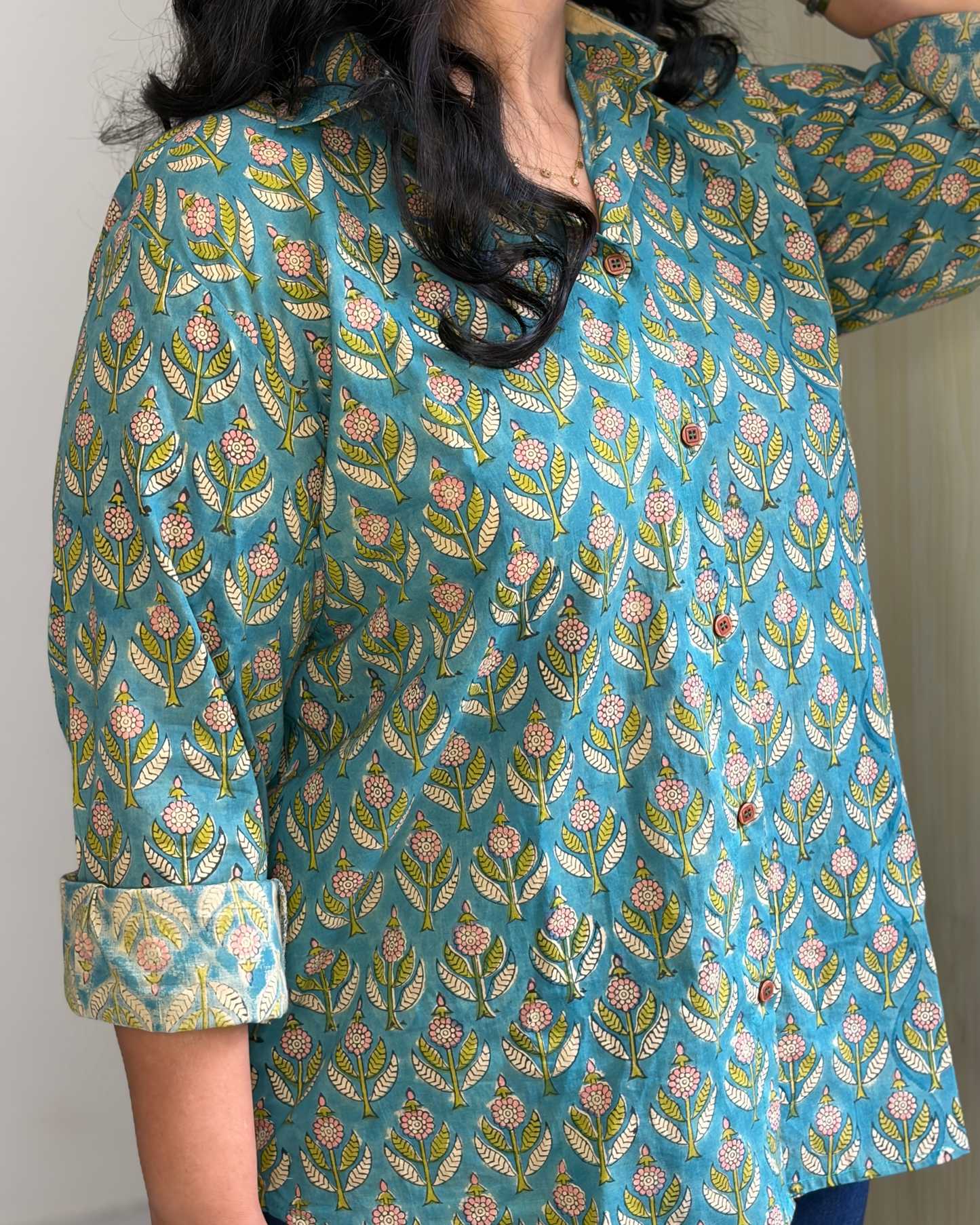 PEACOCK GREEN VINTAGE SHIRT