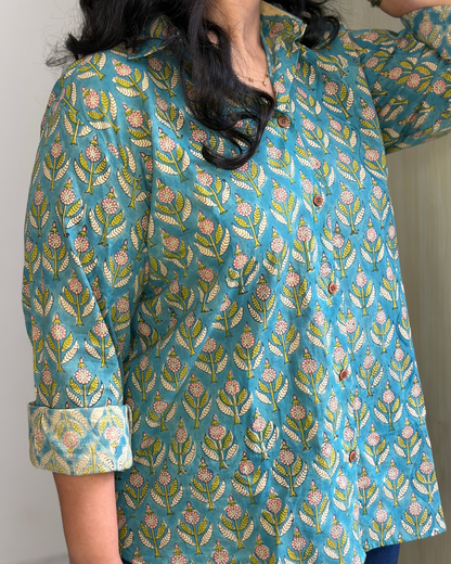 PEACOCK GREEN VINTAGE SHIRT