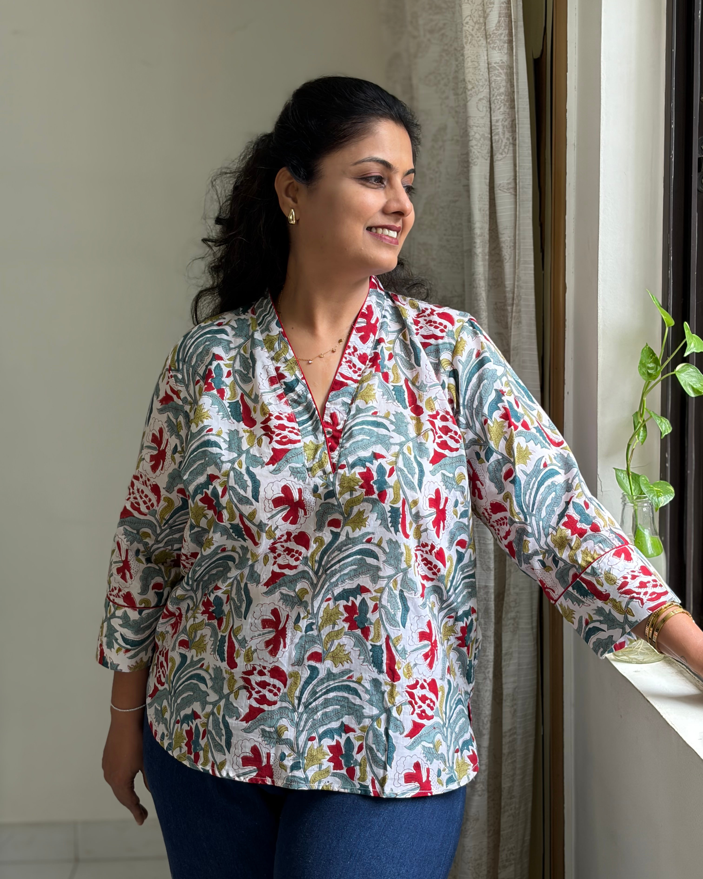 Overlap V-Neck Tunic