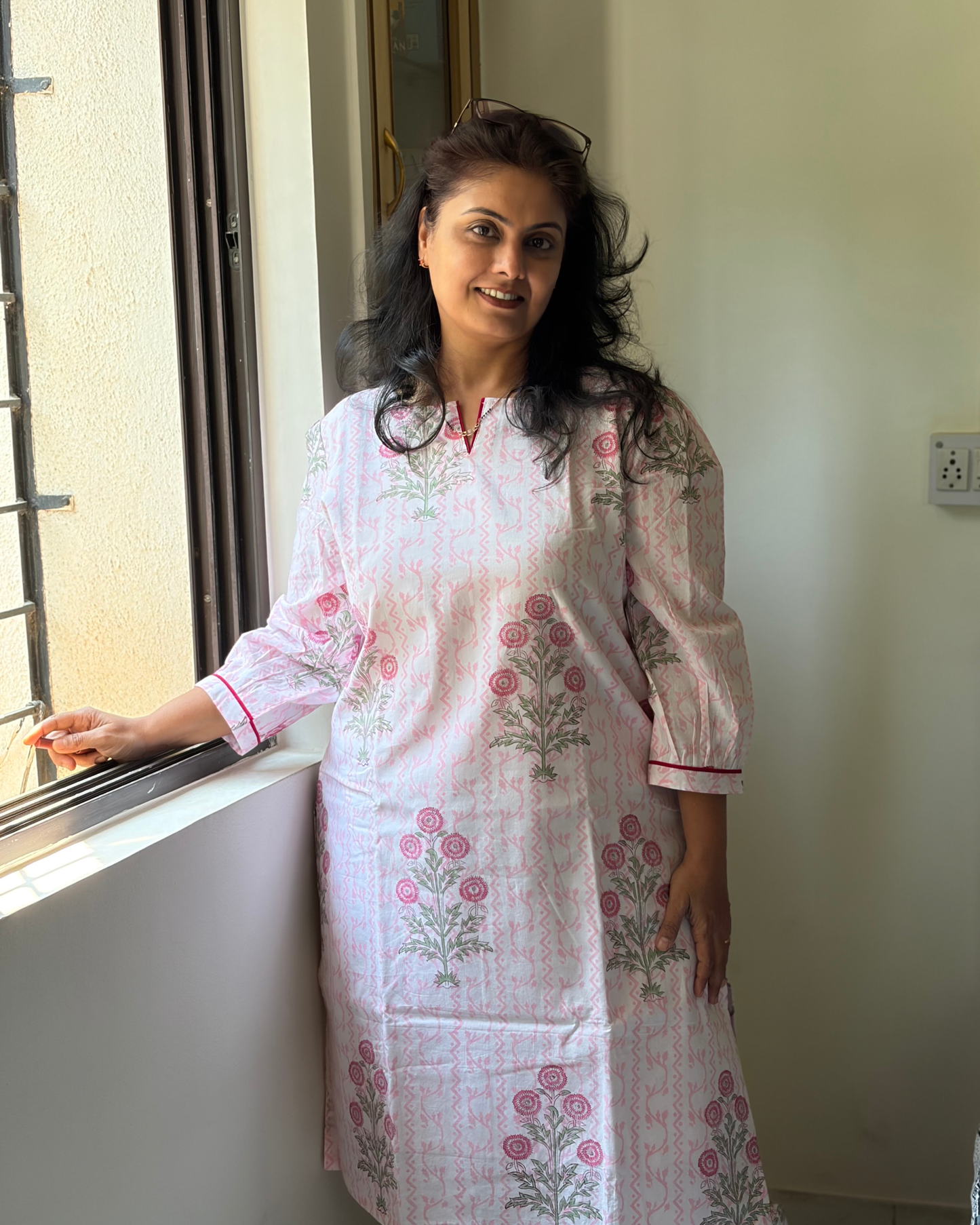 HANDBLOCK PINK MUGHAL AFGAN PANT SET