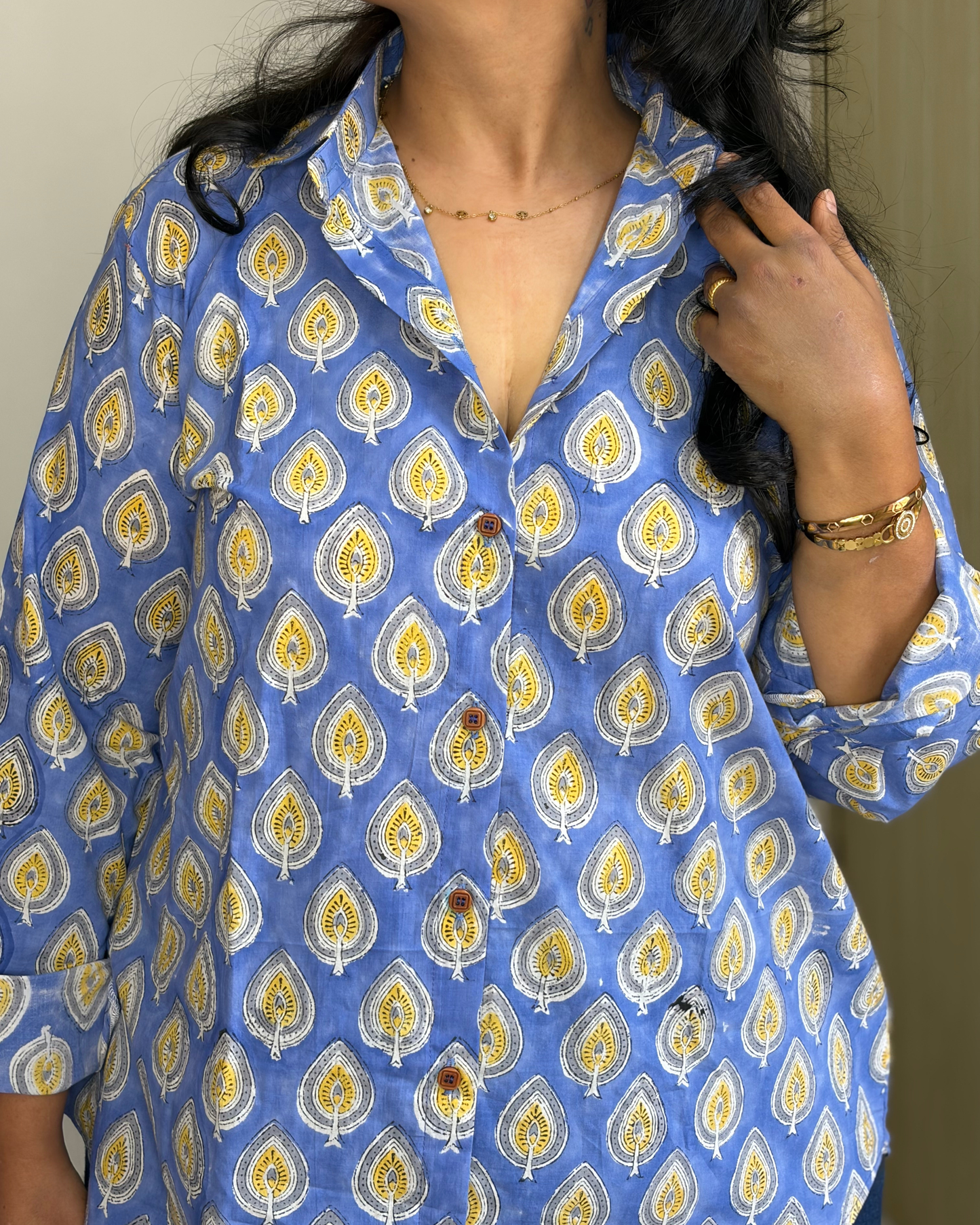 SKY BLUE YELLOW SHIRT