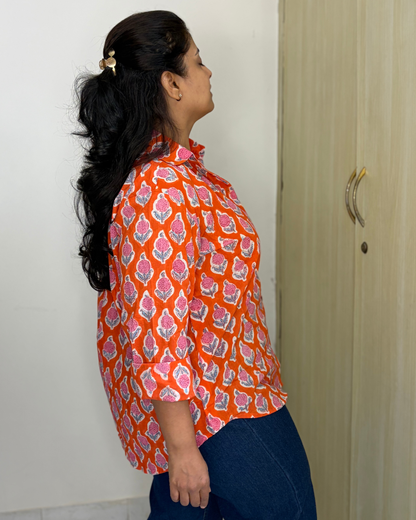 Gulmohar Orange Shirt